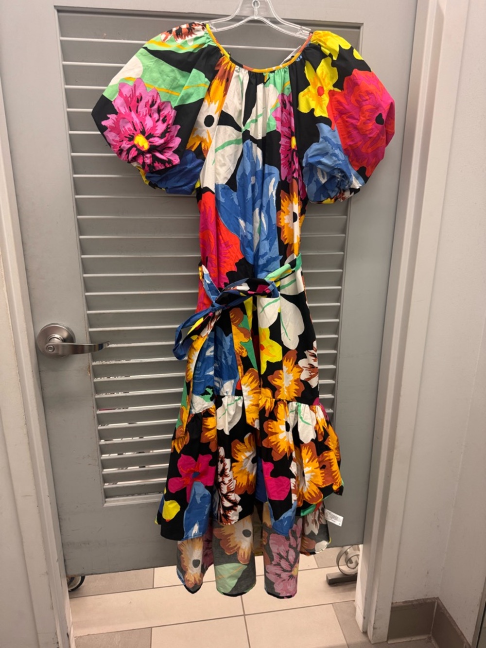 Christopher John Rogers Bright Multicolor Floral High-Low Dress